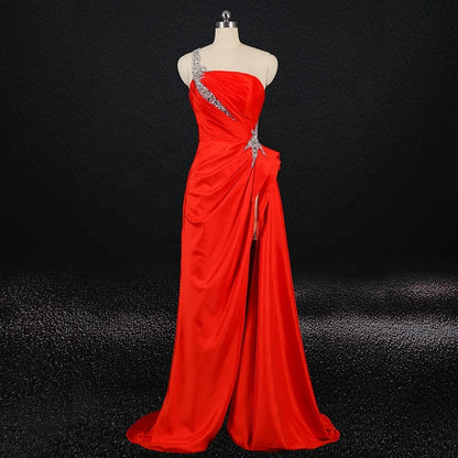 For Jancember LSDZ40 Modern Red Evening Dress for Weddings Custom Sexy Style Long Embellishments Flowers Lace Crystal Appliques