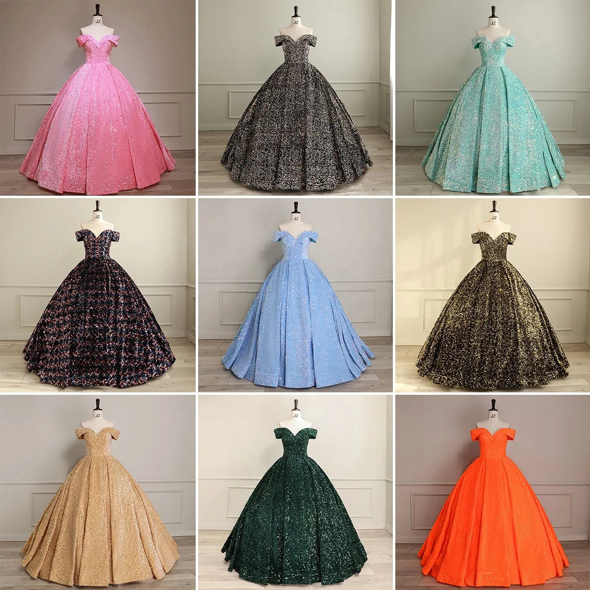 Elegant Modern One-Shoulder Bridal Wedding Dress Lace-up Tutu Skirt Adults Sleeveless Ball Gown Color Changing Sequin Prom Gown