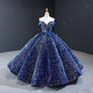 Elegant Modern One-Shoulder Bridal Wedding Dress Lace-up Tutu Skirt Adults Sleeveless Ball Gown Color Changing Sequin Prom Gown
