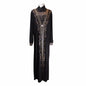 Wholesale Women Fashion Long Sleeve Pretty Diamond Muslim Islamic Dresses Cardigan Black Abaya (no Hat) Long Robe Dress