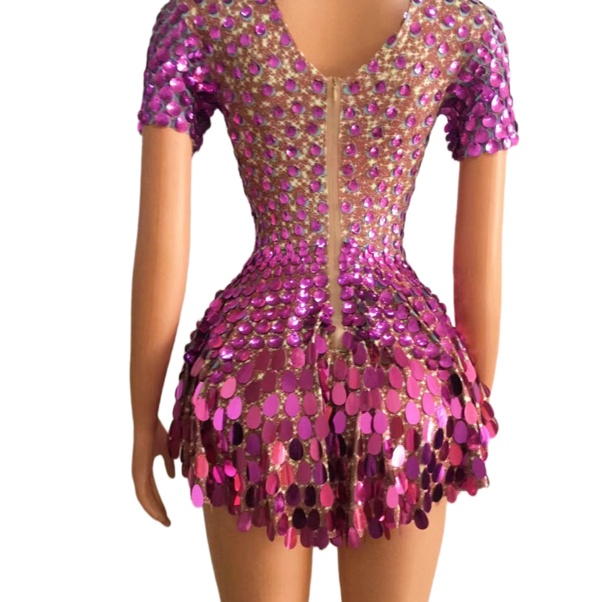 Sparkly a Line Glitter Sequins Birthday Party Gowns Short Prom Dress Dancer Stage Performance Costume Women Sexy Mini Club Dress