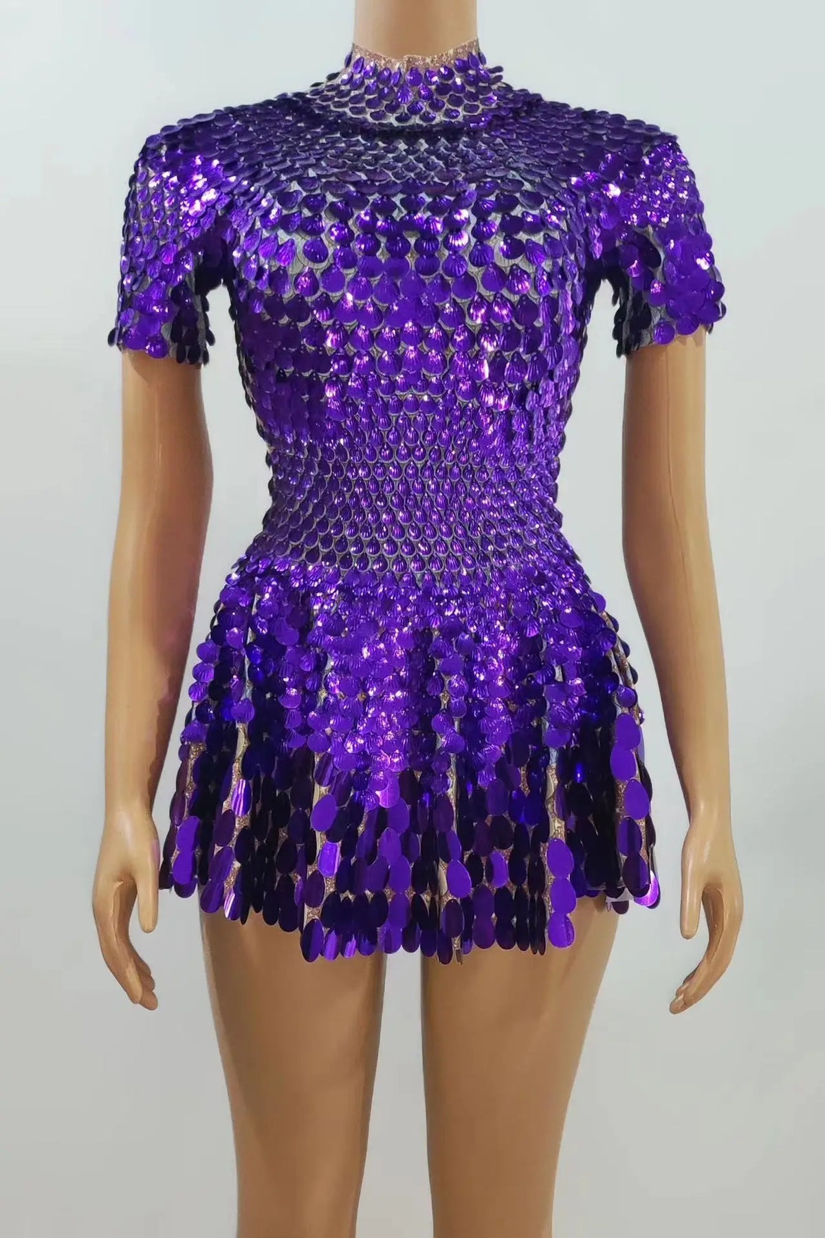 Sparkly a Line Glitter Sequins Birthday Party Gowns Short Prom Dress Dancer Stage Performance Costume Women Sexy Mini Club Dress
