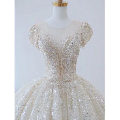 S0156H     New 2025 Latest Design Women Tulle Beading High-end Temperament Bride Wedding Dress