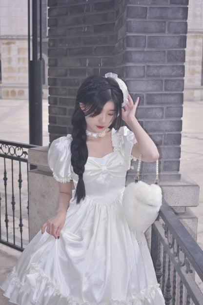 15286# Elegant Lolita Satin Ball Gown Birthday Party Princess Dress for Plus Size Women Prom Evening Dresses Flower Girl Clothes