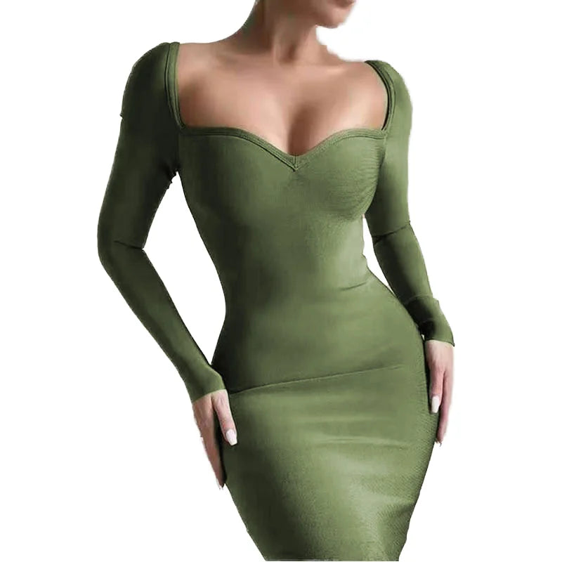 Womens Long Sleeve Backless for Bandage-Midi Dress Casual Style Natural Waist Sexy Breathable Knitting Fabric for Mini-dress