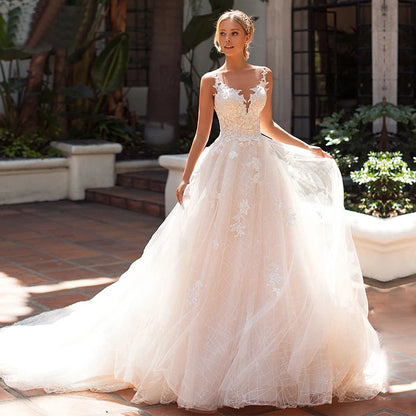 2024 Modest Wedding Dress Beaded Crystal Mermaid Vestido De Novia Backless Bridal Classic Lace Applique Plus Size Wedding Dress