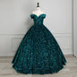 Elegant Modern One-Shoulder Bridal Wedding Dress Lace-up Tutu Skirt Adults Sleeveless Ball Gown Color Changing Sequin Prom Gown