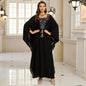 Beach Abaya in Rayon with Gold Embroidery and Batwing Sleeves for Vacation Available on for (24 Colors) L4125