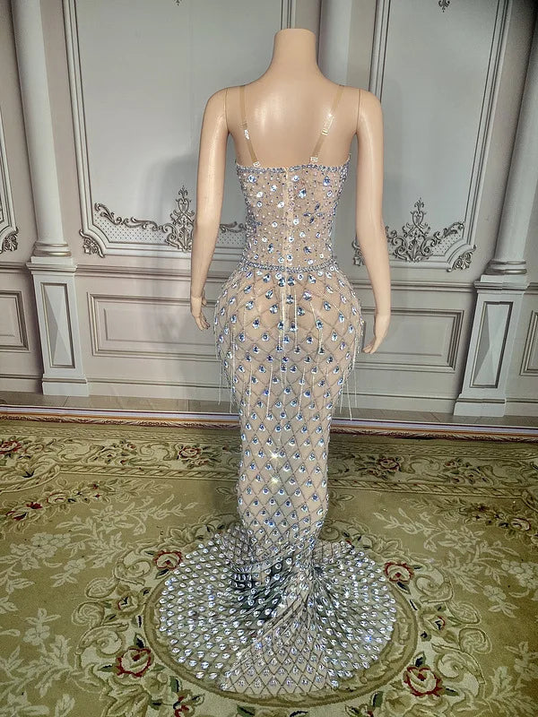 Women Wedding Party New 2024  Sleeveless Sexy  Evening Gown Dinner Dress for Ladies
