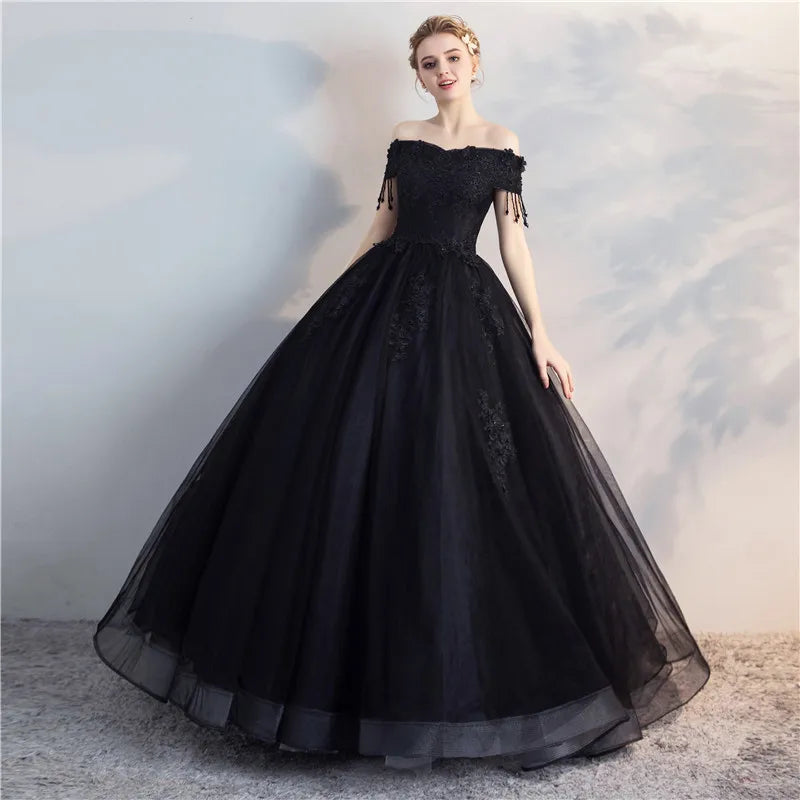 Wholesale Feishiluo Modern Off-Shoulder Lace Sweetheart Neckline A-Line 100% Polyester Evening Dress Women Floor Length