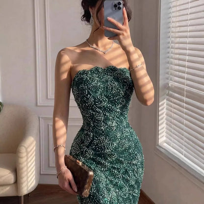 Serene Hill LA73117A Emerald Green Mermaid Evening Dress 2026 Strapless Formal Party Gowns for Red Carpet Gala Events