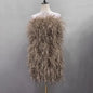 Long Pink Wrap Feather Fur Dress Party Ostrich Feather Dress for Ladies