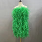 Long Pink Wrap Feather Fur Dress Party Ostrich Feather Dress for Ladies