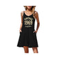 Women's U-Neck Strap Loose Waist Knee-Length A-Line Breathable Soft Polyester Spandex Blend Letter Print Personalized Dress