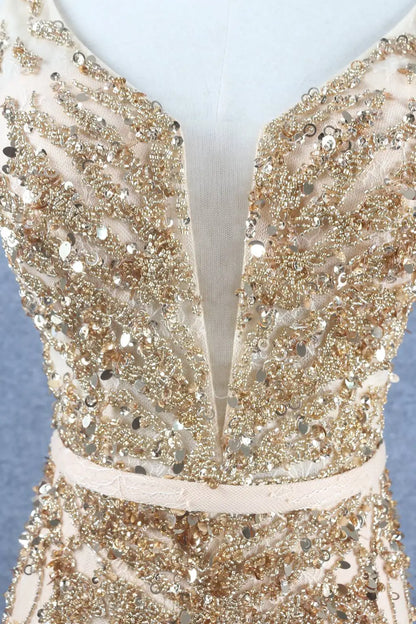 Feishiluo Luxurious Evening Dress Mermaid Sexy Prom Dresses with Feather Bead Champagne Rhinestone Plus Size Mother Bride Shawl