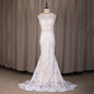 Real Photos Boho Sleeveless Appliques Lace Mermaid Wedding Dress for Woman Sweep Train Backless Bride Gown for Wedding