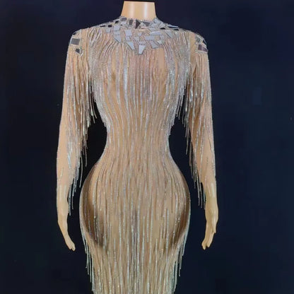AD1742 Kimshein Luxury Evening Dresses Crystal Long Dress Handmade Dresses Women Lady Elegant Crystal