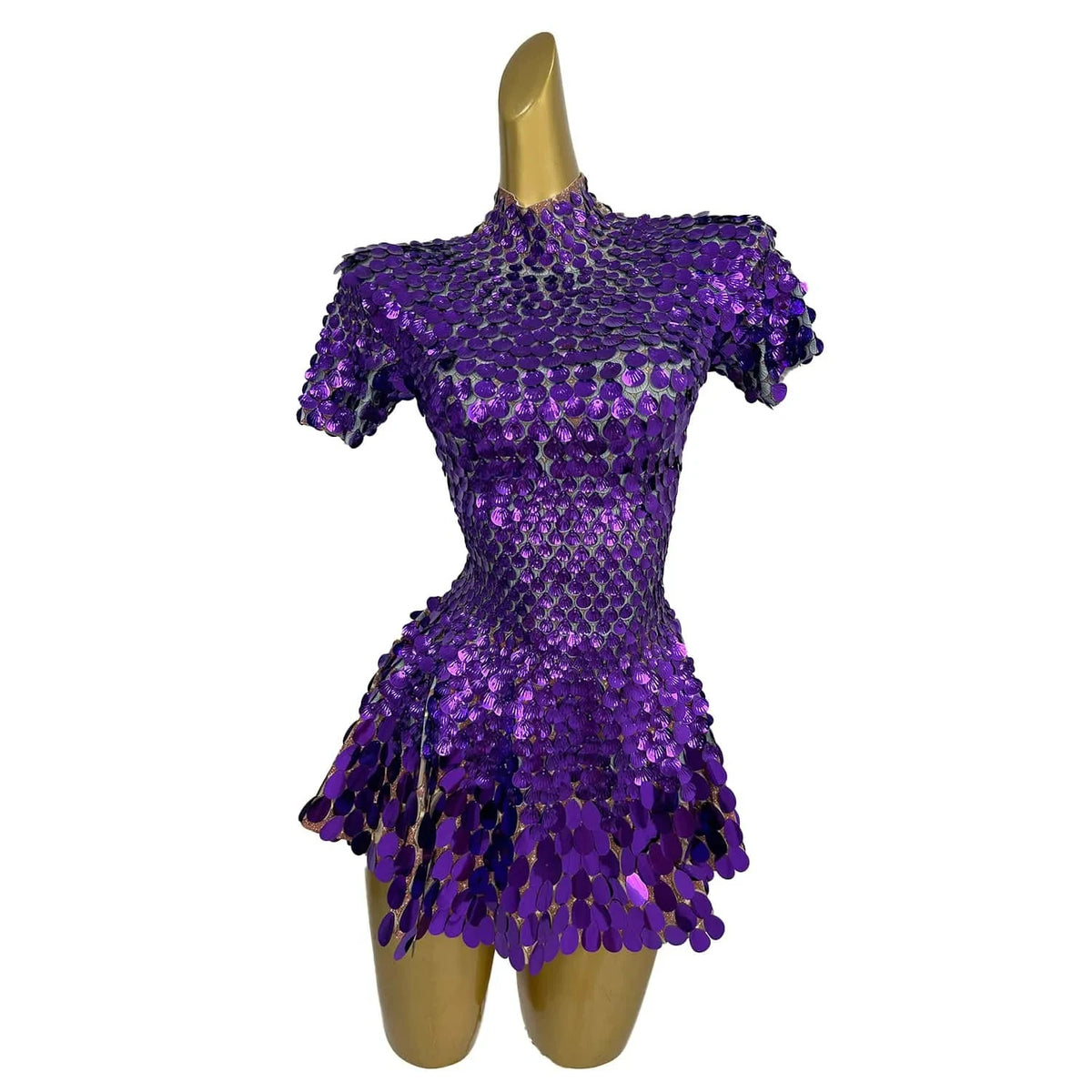 Sihaiyile Glitter Sequin Cocktail Party a Line Dress Showgirl Stage Performance Festival Costumes Women Night Club Mini Dress