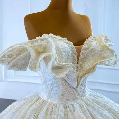 Jancember RSM67225 2020 New Cheapest Plus Size White Arabic Dress for Wedding