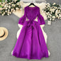 Plus Loose Size Temperament Embroidered Close Edge Round Neck Long Sleeve Party Bouncing Casual Dress