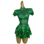 Fashion Short Sleeve Sequin Night Club Party a Line Dress Las Vegas Show Stage Performance Festival Outfit Dancer Costumes