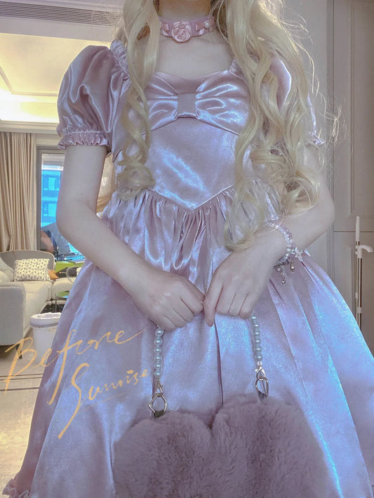15286# Elegant Lolita Satin Ball Gown Birthday Party Princess Dress for Plus Size Women Prom Evening Dresses Flower Girl Clothes