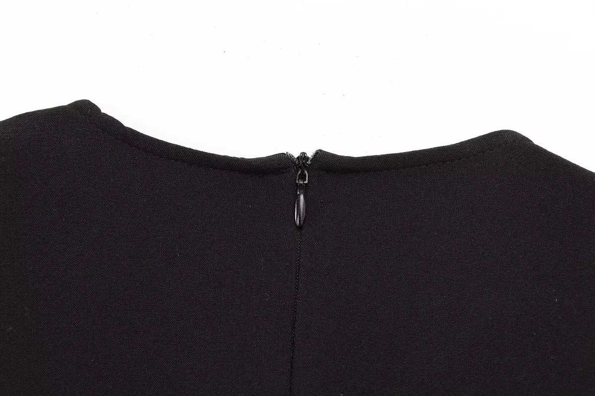 Women's new fashion split midi dress retro O-neck sleeveless women's fashion dress Vestidos Mujer