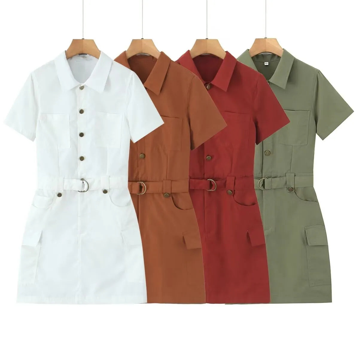 MYST&ZA Women's Clothing 2025 Summer New Style Fashionable Simple Versatile Lapel Short-sleeved Work Dress