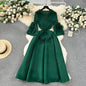 Plus Loose Size Temperament Embroidered Close Edge Round Neck Long Sleeve Party Bouncing Casual Dress
