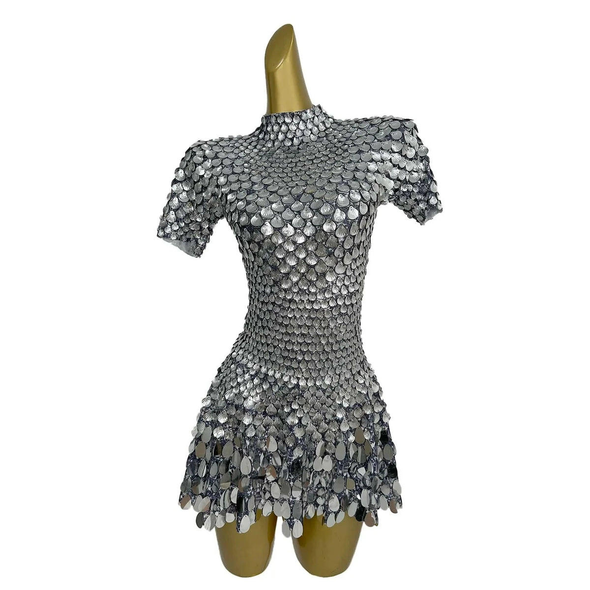 Sihaiyile Glitter Sequin Cocktail Party a Line Dress Showgirl Stage Performance Festival Costumes Women Night Club Mini Dress
