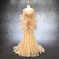 2020 New Arrival Beading Mermaid Ruffle Sleeve Evening Dresses Party Dress for Women Dress