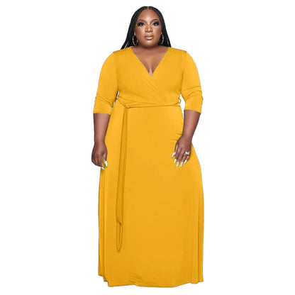 2022 New Arrival Women's Clothing With Belt Solid Color Fashion Long Dresses Women Plus Size Womens Dresses