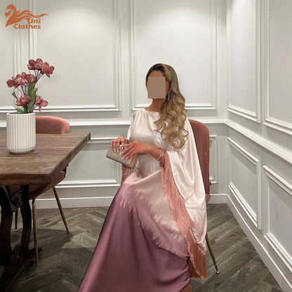 Latest Design Custom Modest Batwing Sleeve Dubai Abaya Kaftan Luxury Muslim Women Dress With Satin Abaya