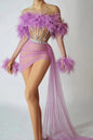 Vestidos Mujer Sexy See Through Mesh Ruffles Strapless Short Birthday Prom Dress Lady Women Elegant Formal Party Evening Dresses