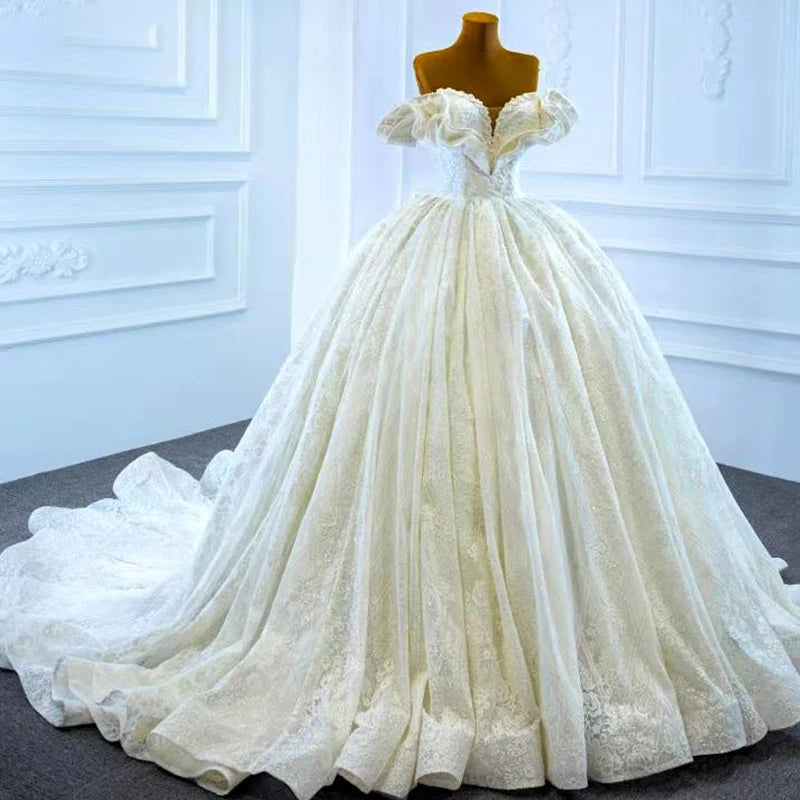 Jancember RSM67225 2020 New Cheapest Plus Size White Arabic Dress for Wedding