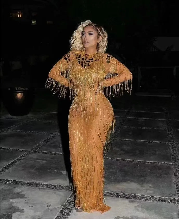AD1742 Kimshein Luxury Evening Dresses Crystal Long Dress Handmade Dresses Women Lady Elegant Crystal