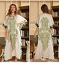2026 New Satin Printed Abaya Women Traditional Islamic Clothing Long Robe Modest Muslim Dress