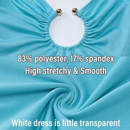 2025 Women Elegant Beach Party Dress V-Neck Sleeveless Bodycon Summer Long Dresses White Backless Maxi Dress