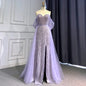 Feishiluo  Luxury  Mermaid Evening Dress  Off-shoulder Handmade Beaded Prom Dress With Removable  Train