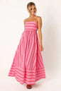 Enyami S-XL Summer Beach Holiday Boho Elegant Striped Sexy Back Design Long Sleeveless A-line Vacation Maxi Slip Women Dress