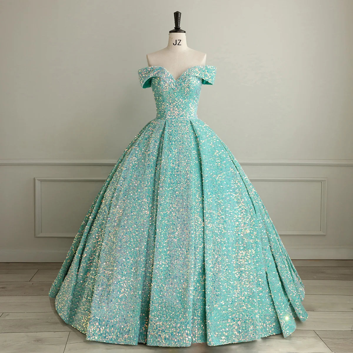Elegant Modern One-Shoulder Bridal Wedding Dress Lace-up Tutu Skirt Adults Sleeveless Ball Gown Color Changing Sequin Prom Gown