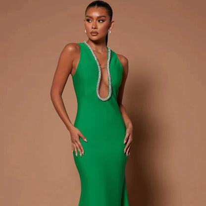 Factory Clearance Elegant Women Dress Fashion Clothing Sexy Dresses Night Crystal Dress Women Rhinestone Dresses Women