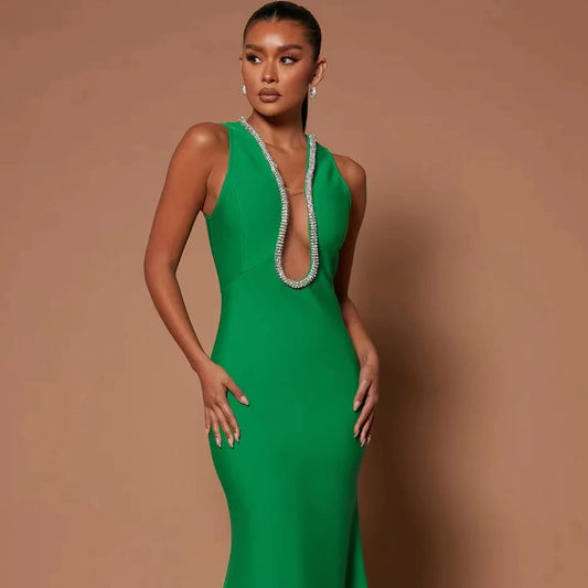 Factory Clearance Elegant Women Dress Fashion Clothing Sexy Dresses Night Crystal Dress Women Rhinestone Dresses Women