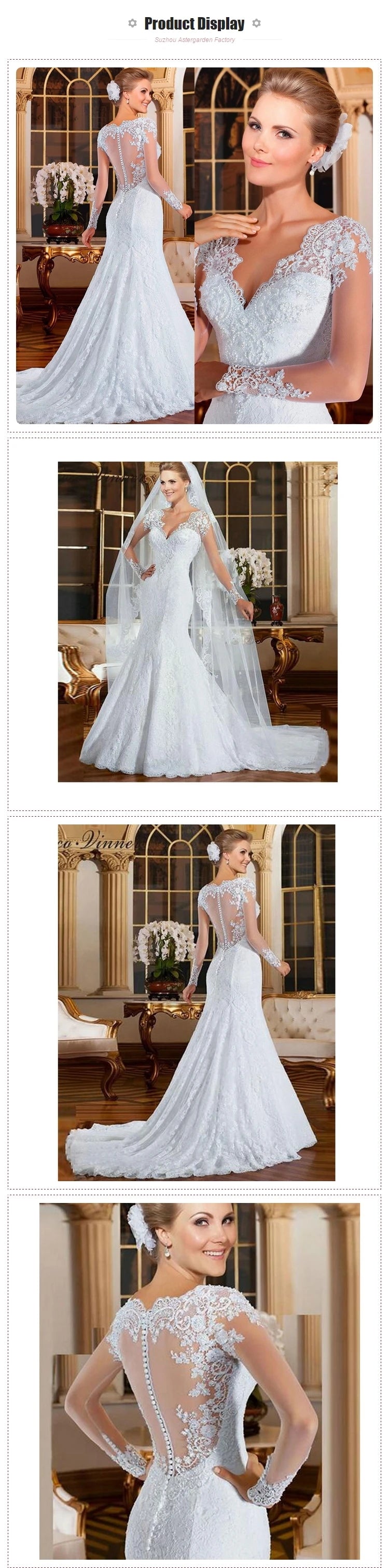 2024 Custom Bride Wedding Dresses Vestido De Novia Lace White Long Sleeves Plus Size African Ball Gown Wedding Dress Bridal Gown