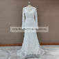 #10165 2 Pieces Long Sleeves Lace Rustic Wedding Dress Backless Vintage Beach Barn Ranch Plus Size Custom Made  Mermaid