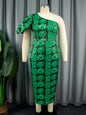 Print on Demand Dropshipping Polynesian Tribal Green Frangipani Custom Samoan Puletasi Two Pieces Set Women Dress Suit Elegant