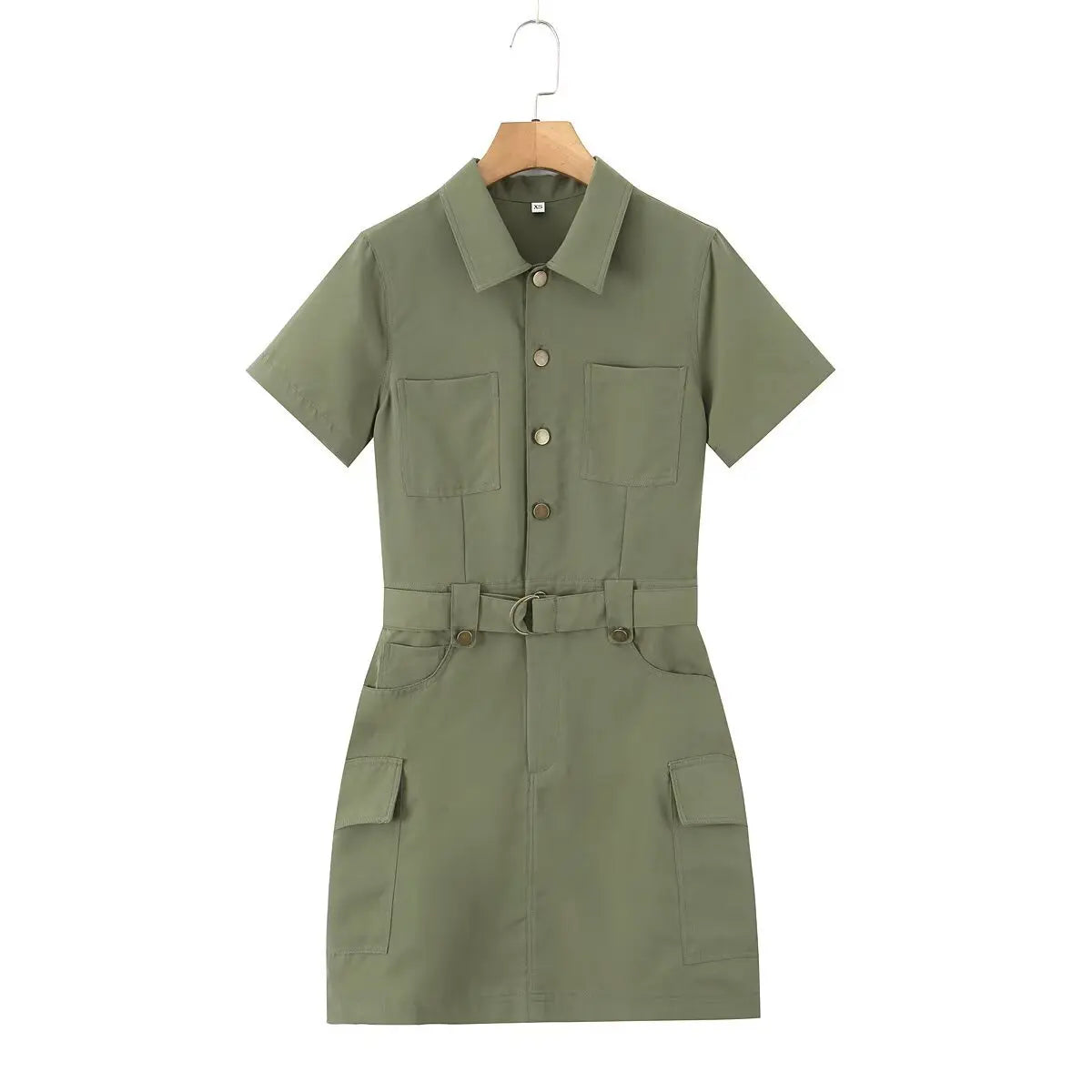 MYST&ZA Women's Clothing 2025 Summer New Style Fashionable Simple Versatile Lapel Short-sleeved Work Dress