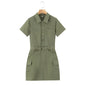 MYST&ZA Women's Clothing 2025 Summer New Style Fashionable Simple Versatile Lapel Short-sleeved Work Dress