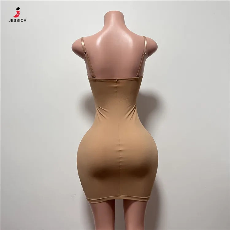 S2718-summer Dresses 2025 Sexy Mini Spaghetti Strap Dress for Women Black Shapewear Dress