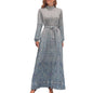 Print on Demand Wholesale Long Sleeve Women's Casual Dress Streetwear Floral Printed Elegant Maxi Dress for Woman